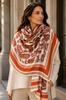 Viscose Scarf 180x85 "Orient Rust" - Oriental Paisley Pattern in Brick Color