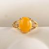 POMOiii Модные женские кольца с желтым кубическим цирконом, нежные аксессуары для вечеринки, женский подарок на годовщину, эффектные ювелирные изделия