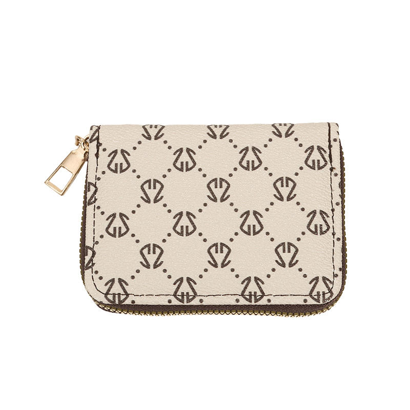 Портативная сумка-карман для карт на молнии с ретро-принтом, женский короткий кошелек, многофункциональный, высококачественный, портативный, женский, с удостоверением личности, кредитной картой, нулевой кошелек