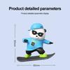 Fashion Creative Car Ornaments Sliding Skateboard Bear Cute Soft Glue Hip Hop Cartoon Bear Auto Interior Decoration Black Blue