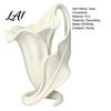 3D Printed Flower Vase Calla Lily Ornament Elegant Matte Off-White Holder with Stable Spiral Abstract Ceramic Look Base Minimalist Desktop Decor for
