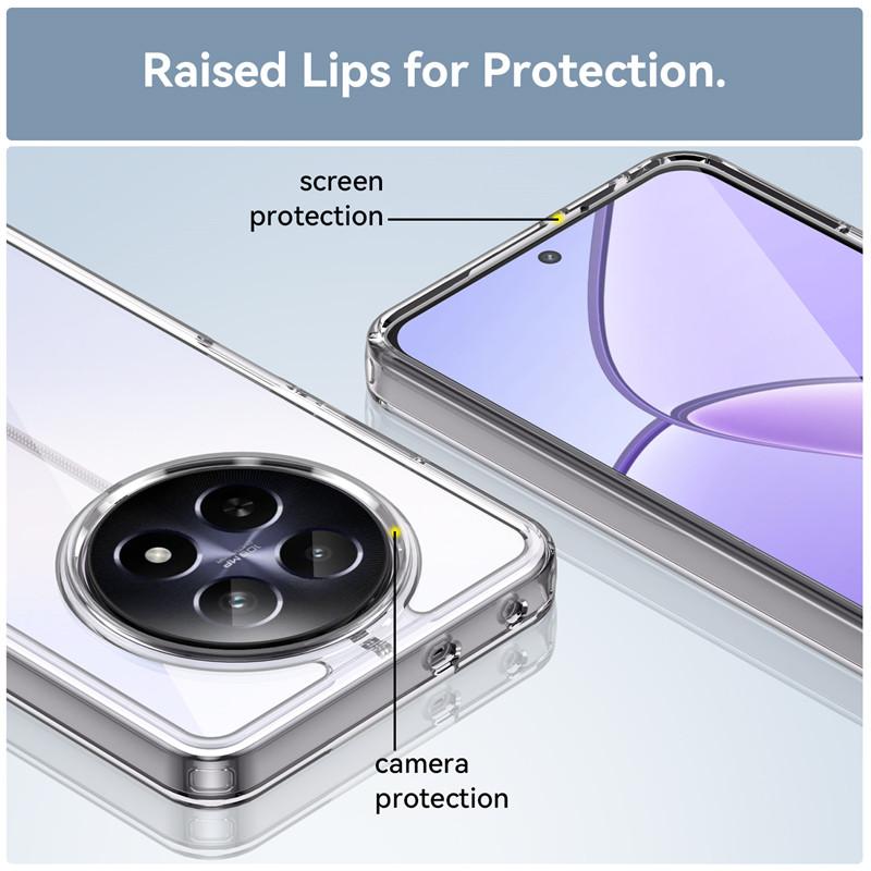 Чехол для Realme 12 5G Чехол для Realme 12 12X 5G Funda Прозрачный ПК + ТПУ Силиконовый Противоударный Защитный Чехол для Задней Панели Телефона Realme 12 5G