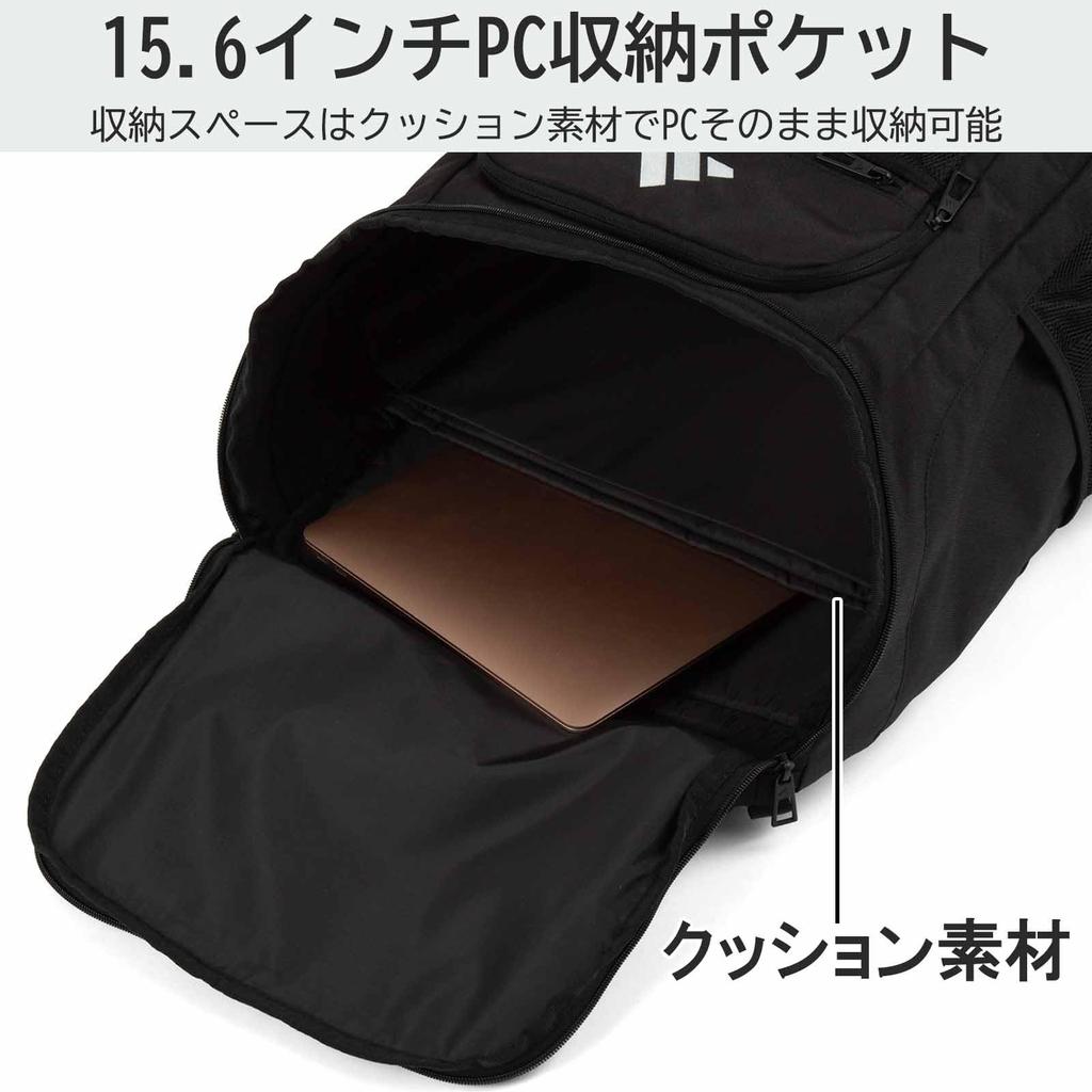 Школьный школьный B4-дюймовый ПК-расширение для средней школы, школьный клуб, сумка для мероприятий, черная x белая, высота 50 x ширина 35 x глубина 21 см [Adidas] Рюкзак, рюкзак,