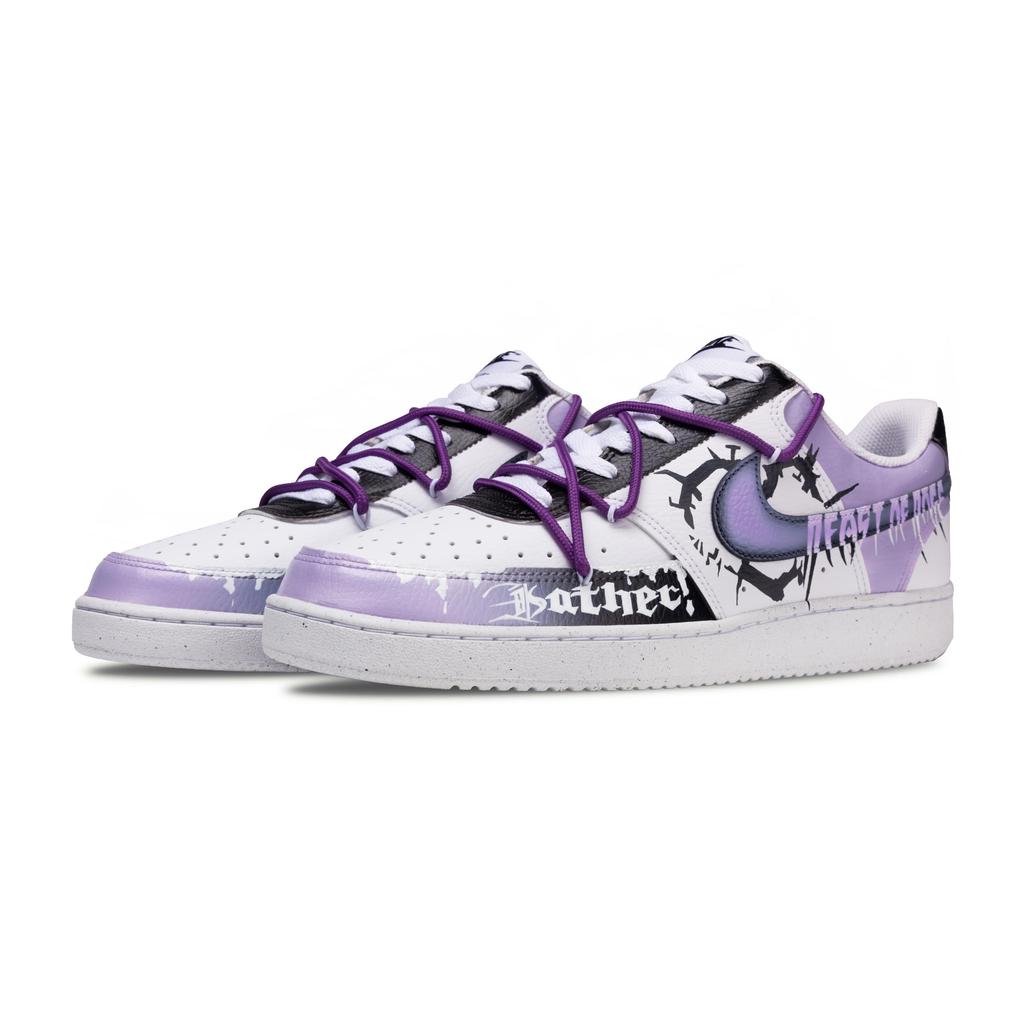 Nike Court Vision 1 Low top Skateboard Shoes Women's Purple Gray DH3158-101(Team1058-)