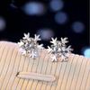 Korean Trendy Rhinestone Snowflake Stud Earrings - Simple, Creative Fashion for Women - Perfect Christmas Gift