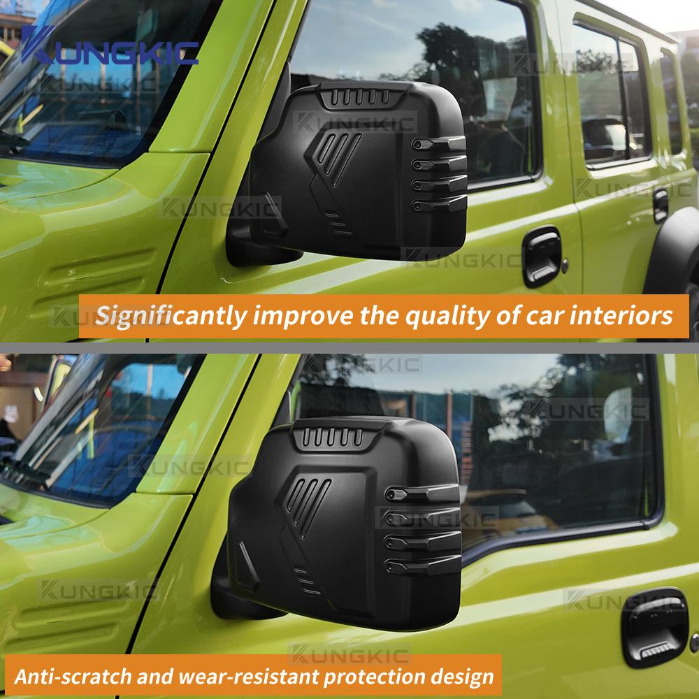 Matte Black Rearview Mirror Trim Cover for Suzuki Jimny JB64 JB74 2018-2025 LHD RHD ABS 1 Pair