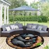 1 Piece Black Bear Sleeping Outdoor Round Carpet Floor Mat Tent Footprint Doorway Decorative Carpet Outdoor Patio Camping Carpet Living Room Bathroom