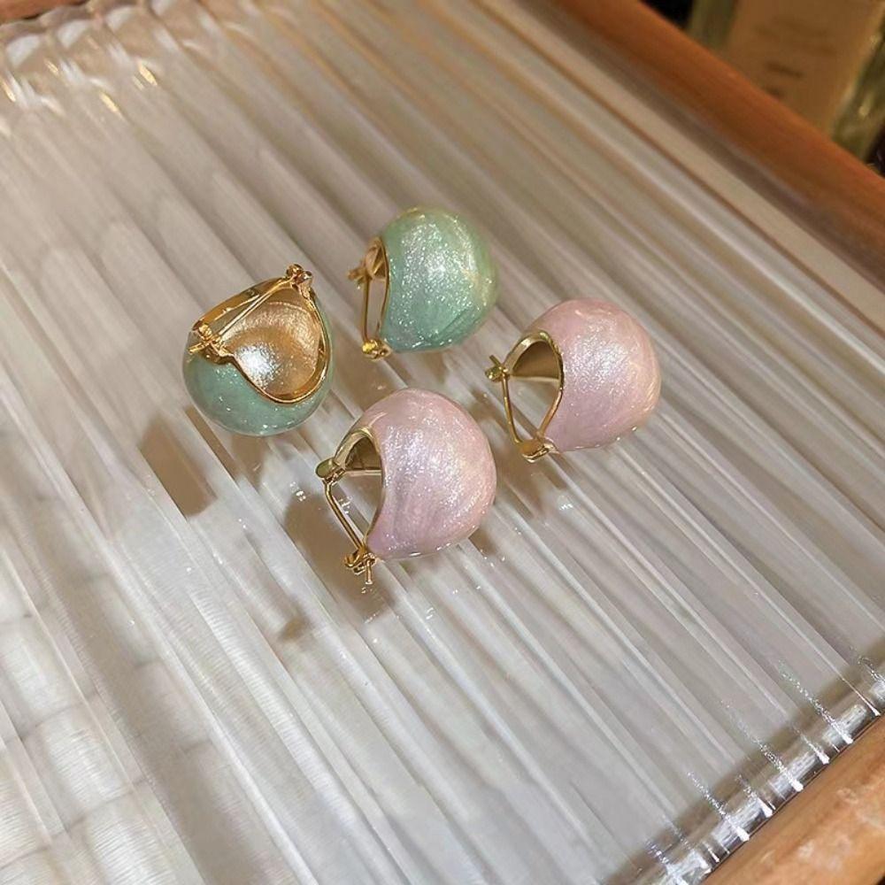 Дизайнерские медные вечерние женские серьги в корейском стиле, серьги-гвоздики, эмалированные серьги с пряжкой для ушей, женские серьги