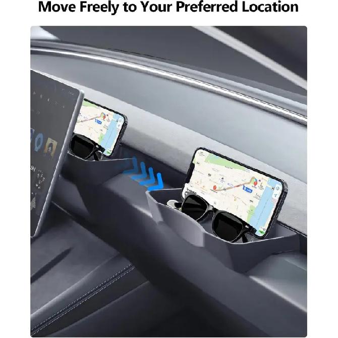 Car Phone Holder for Tesla Model Y Juniper/Model 3 Highland Central Control Storage Box Dashboard Eyeglass Case Car Accessories