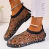 Large Size New Flat Bottomed Colored Drilling Fishing Net Socks Flat Bottomed Sandals Sexy Oversized Flat Shoes