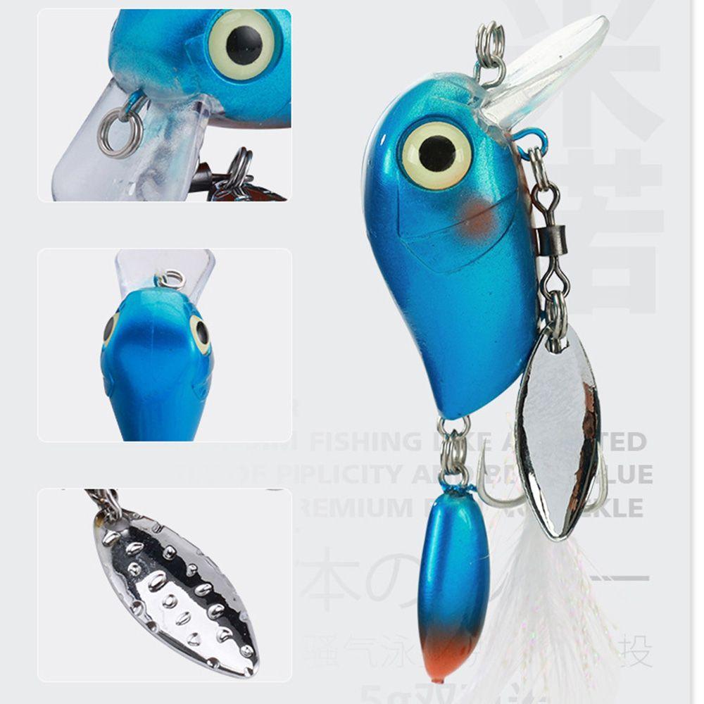 Hot Durable Sequins 3.8cm 5g Crank Bait Treble Hook Rotating Spinner Spoon Fishing Lure