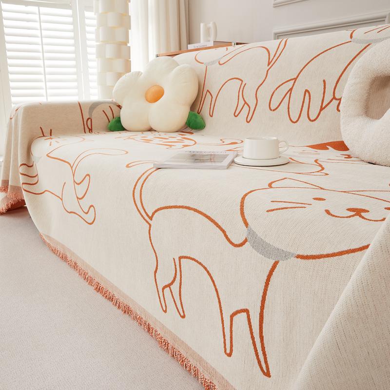New Sofa Cover Cloth Four Seasons Universal Anti-Scratching Chenille Sofa Towel Full Covered Double Sofa Cover Blanket