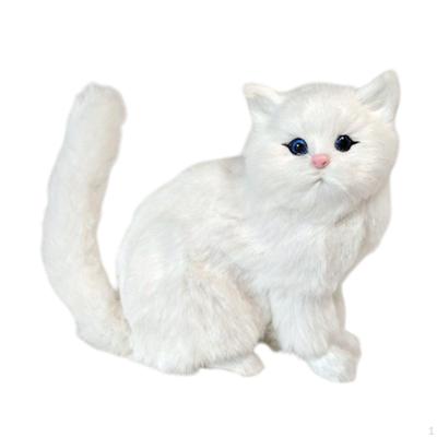 Фигурка кошки, плюшевая игрушка для украшения офиса и коллекционирования