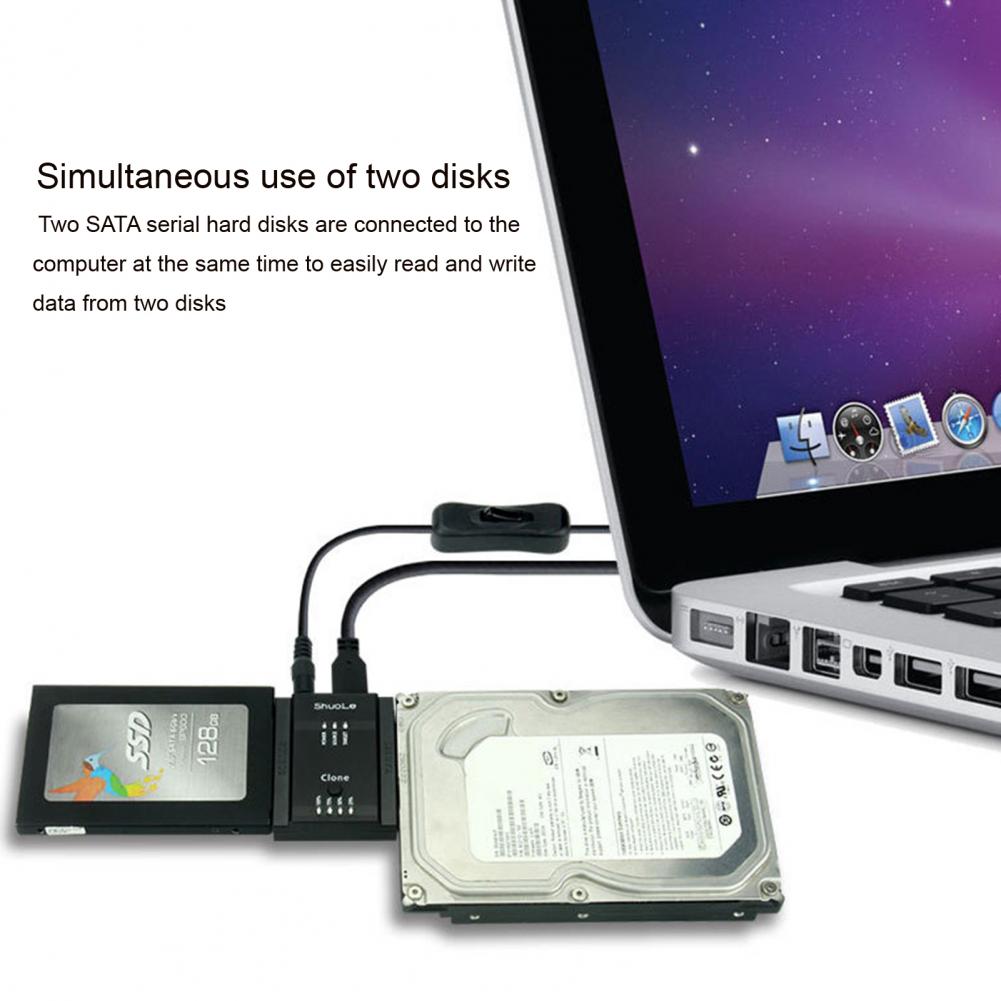 EU US Plug SATA To SATA Drive Reader 5Gbps High Speed IDE Hard Drive Reader for 2.5/3.5-inch HDD/SDD Converter