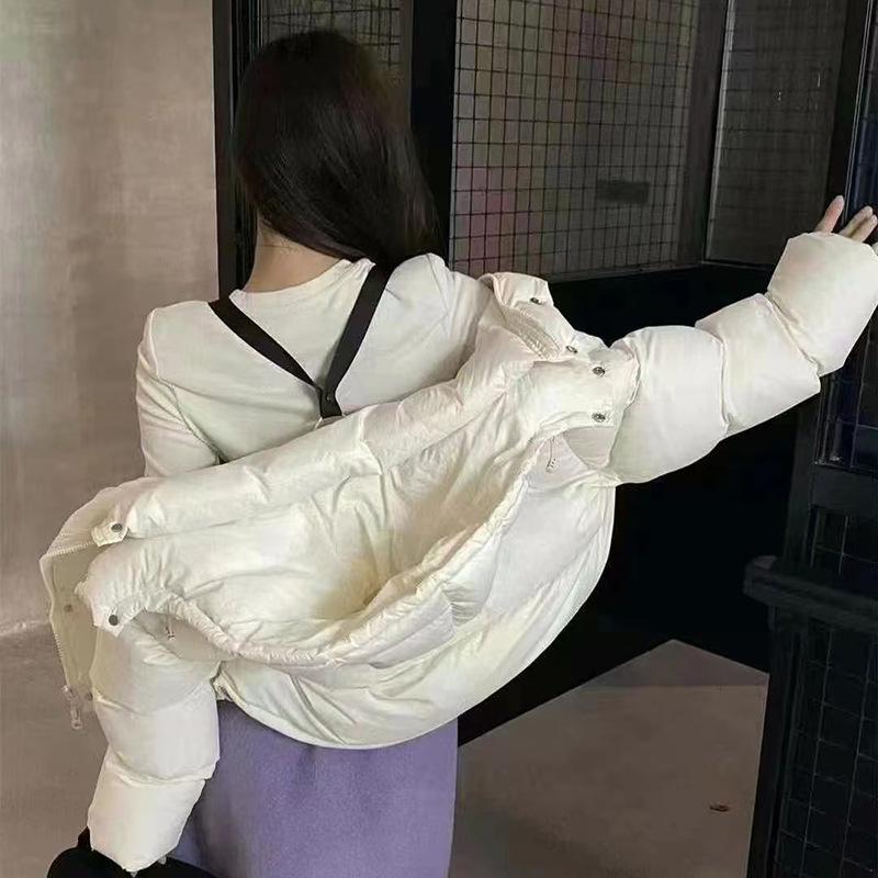 Пуховик бренда Tide, женская короткая куртка на зиму 2024 года с двумя лямками, утолщенный белый утиный пух