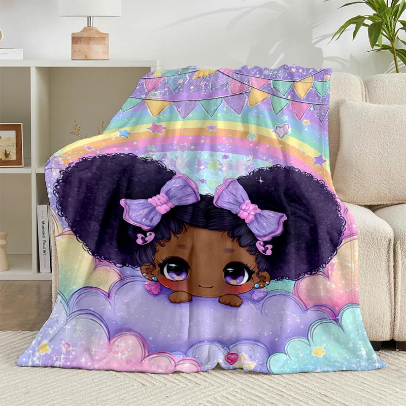 1PC Black Princess Magic Celebration Flannel Blanket Gift, Suitable for Both Men And Women, Soft Ideal for Beds And Sofa, Birthday Or Christmas Gift