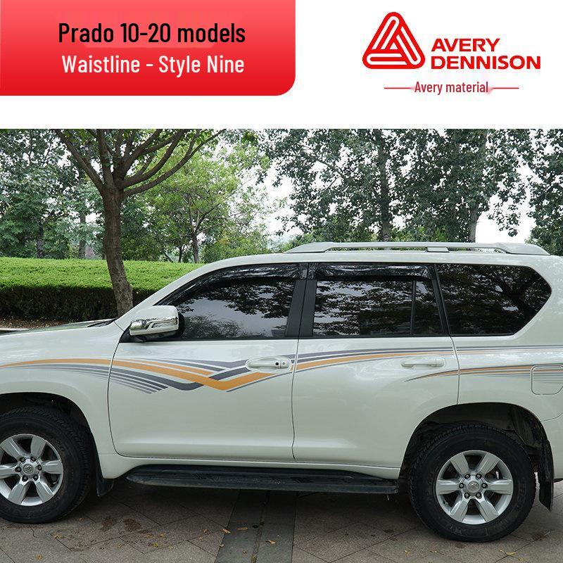 Toyota Prado 10-22 Модели Автомобильная Полоса на Кузов Наклейка на Поясную Линию.