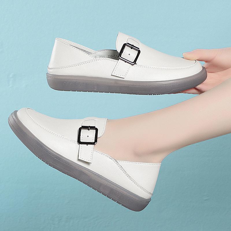 Модные лоферы AIYUQI Женские из натуральной кожи 2025 Весна Новые студенческие кроссовки Девушка Плоские Большой размер Обувь для медсестры Девушка
