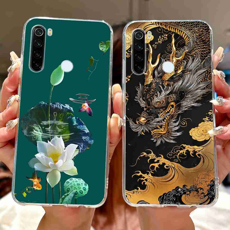 Чехол для Xiaomi Redmi Note 8 Винтажный Дракон Роскошный Цветок Мягкий Силикон ТПУ Чехол Для Redmi Note8 Note 8T Чехлы для Телефона Ударопрочный
