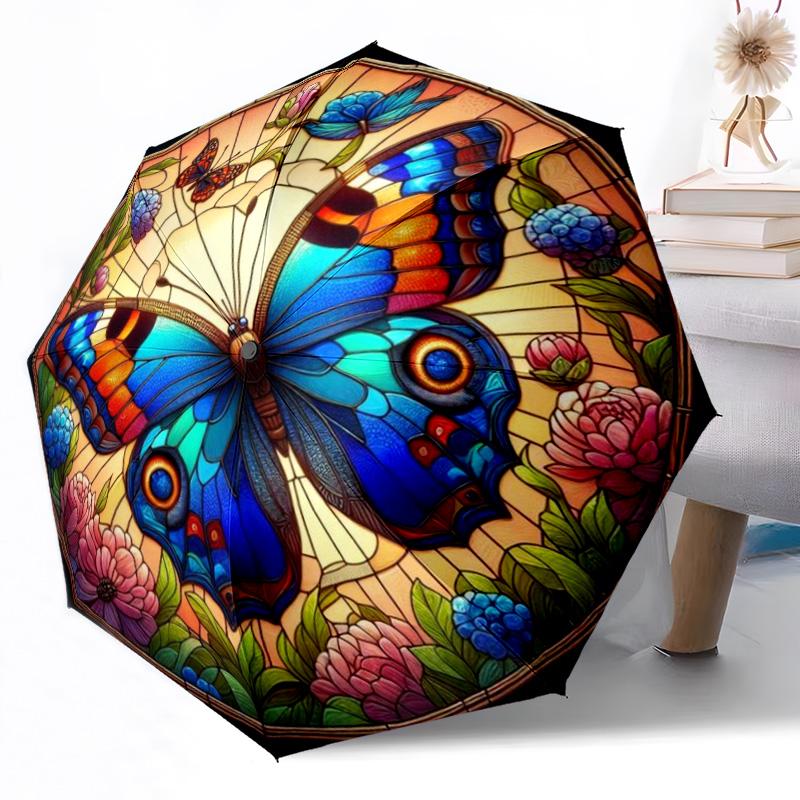 Vibrant Butterfly Garden Compact Travel Automatic Umbrella Compact & Durable 8-Rib Design Compact Design Durable Everyday Carry Umbrella
