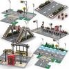 Нетоксичные строительные блоки Moc Road Compatible City Street View, светофоры, блоки-знаки, основание, блоки Friends, игрушки для самостоятельной сборки для детей, Leduo Подарок