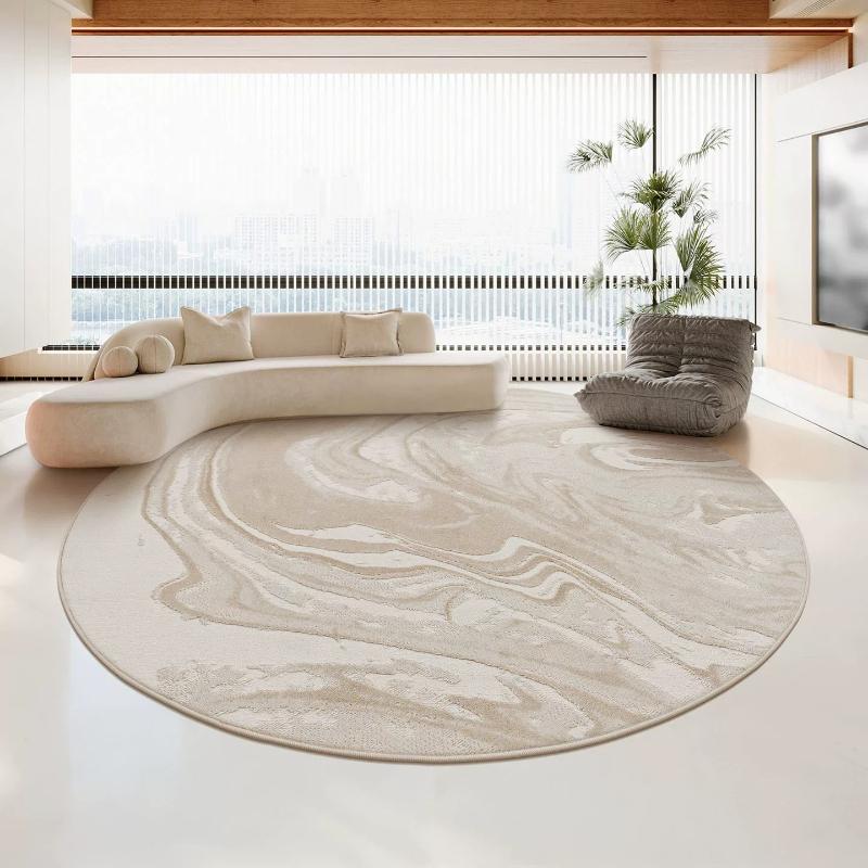 Minimalist Carpets for Living Room Light Luxury Bedroom Decor Carpet Wabi-sabi Round Art Rug Fluffy Soft Home Thicken Floor Mat