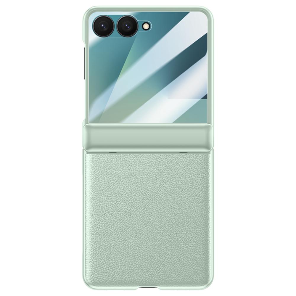 Для Samsung Galaxy Z Flip7 5G Чехол Кожа+ПК Чехол для телефона HD Защитная пленка для маленького заднего экрана