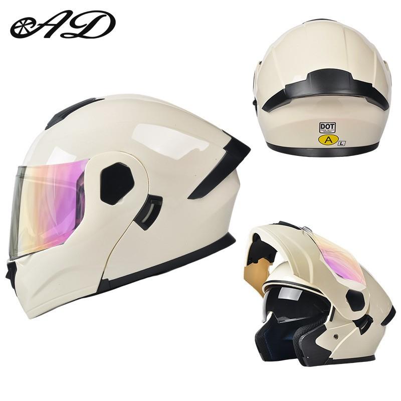 Full Face Motorcycle Helmet With Flip-Up Visor Men Women All Season ABS Safety Certified 3C DOT