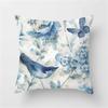 Home Decor Car Bedding Throw Pillow Blue Floral Print Sofa Pillow Cover Cushion Cover