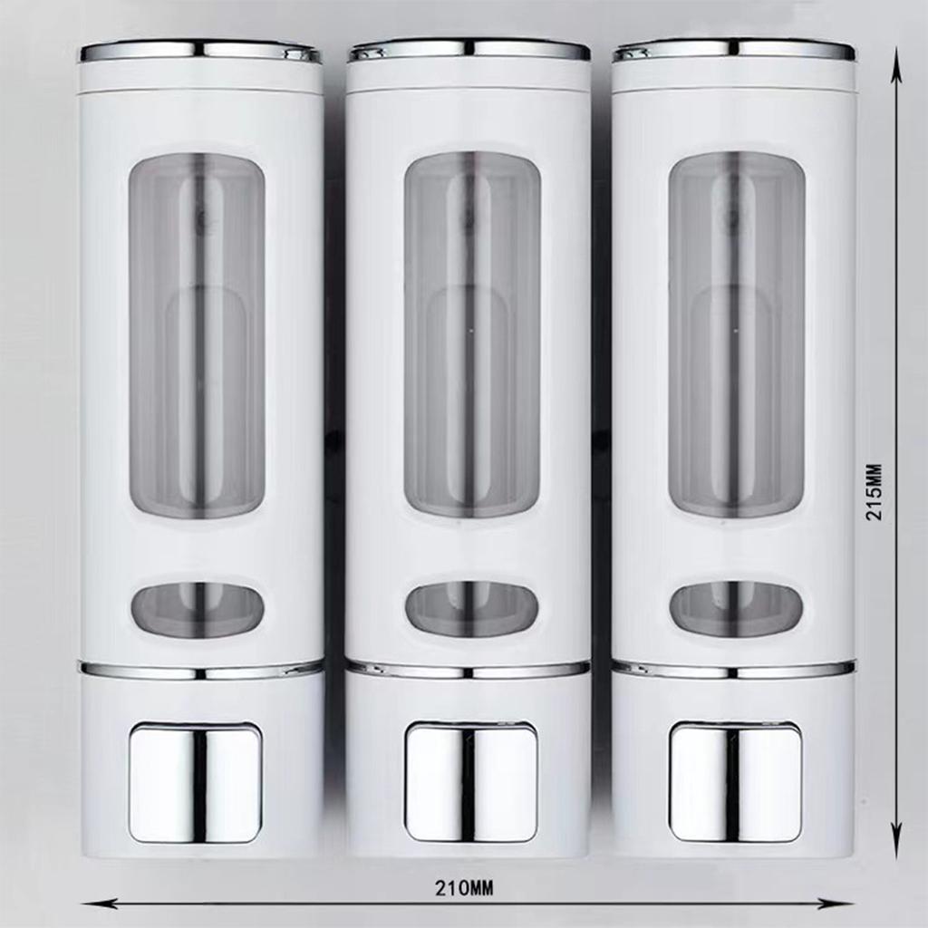 400ml 3 Head Shower and Lotion Dispenser Waterproof Shampoo Body Wash Container Wall Mounted Suitable for Home Hotel Restaurant
