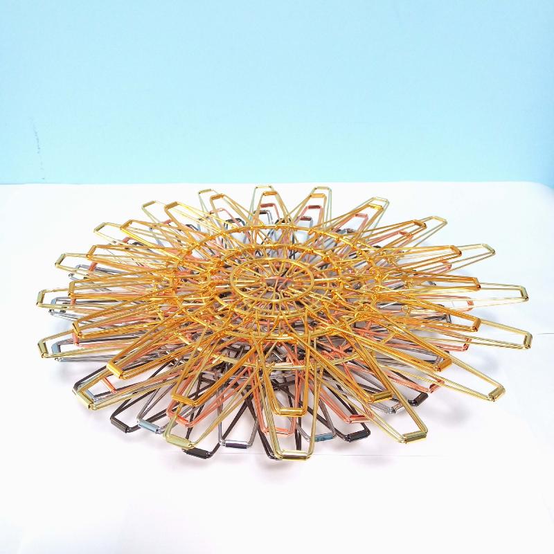 Складная фруктовница большой вместимости, складная креативная корзина для фруктов, выдвижная корзина из железной проволоки, настольное хранение, полая корзина