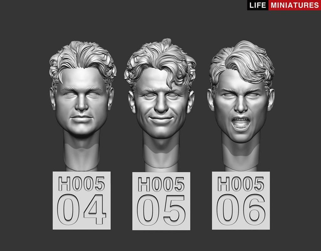 Life Miniatures Масштаб Смола Запасная гарнитура 2 1/35 Комплект, Без шлема Без. (Набор из 6 предметов), LM-35H005 (Человек)