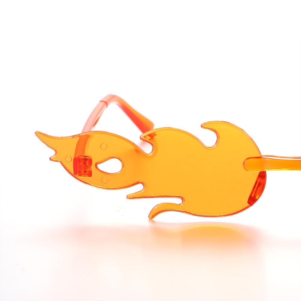 Novelty Party Cosplay Rimless Sun Glasses Flame Sunglasses Flame Shaped Sunglasses for Women