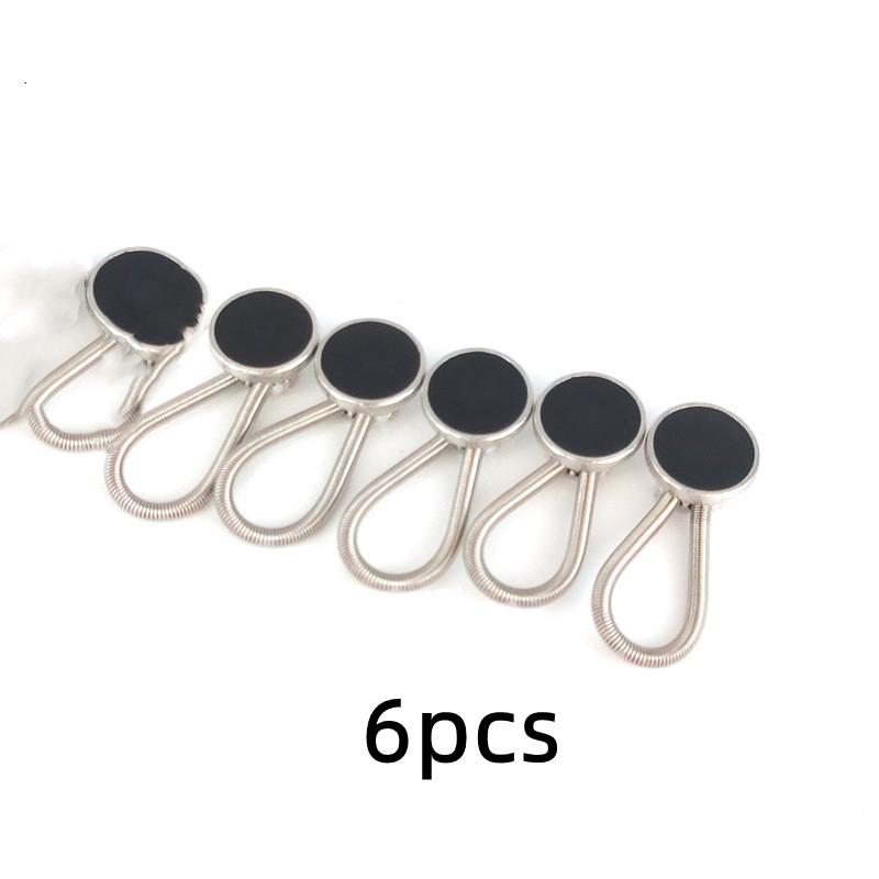 2/6 Pcs 10mm Metal Collar Buttons Extenders Elastic Button Extender Neck Extenders for Women & Men Jeans Skirt Shirt Dress Coat