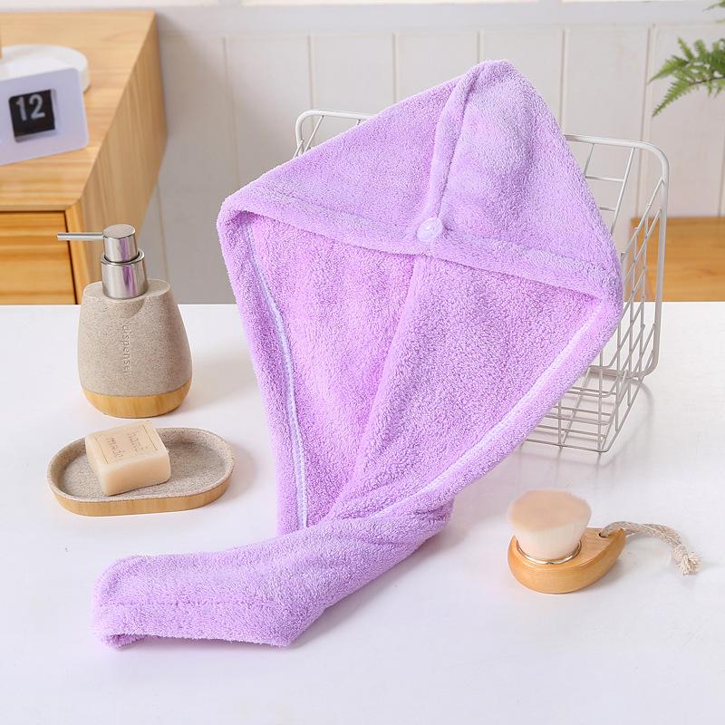 Мягкая шапка из сухого полотенца из кораллового флиса с пуговицей