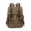 Travel Crazy Horse Leather Casual Backpack Waterproof Men's Shoulders Oil Wax Canvas Cover