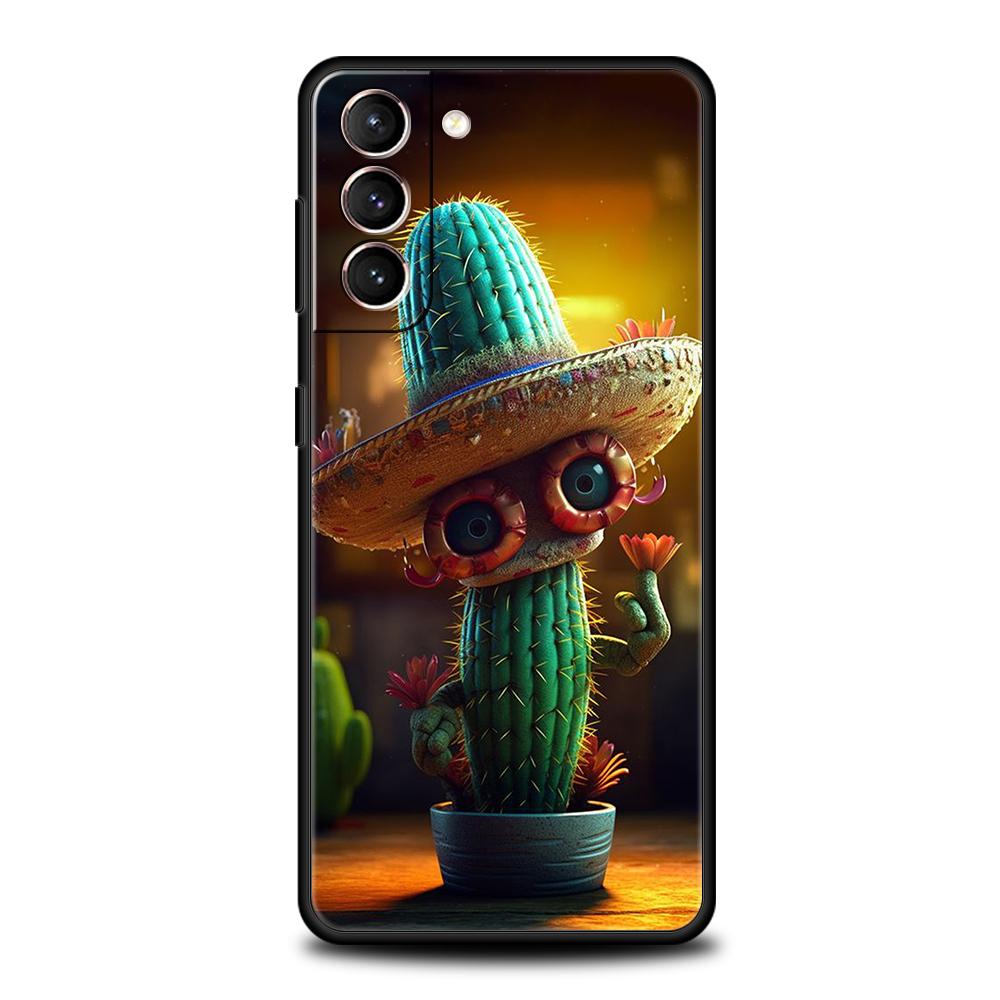 Чехол-растение кактус для Samsung Galaxy S24 S23 S22 S20 S21 FE Ultra S24 S23 S10 S10E S9 S8 Plus 5G Силиконовый чехол для телефона Capas Сумки