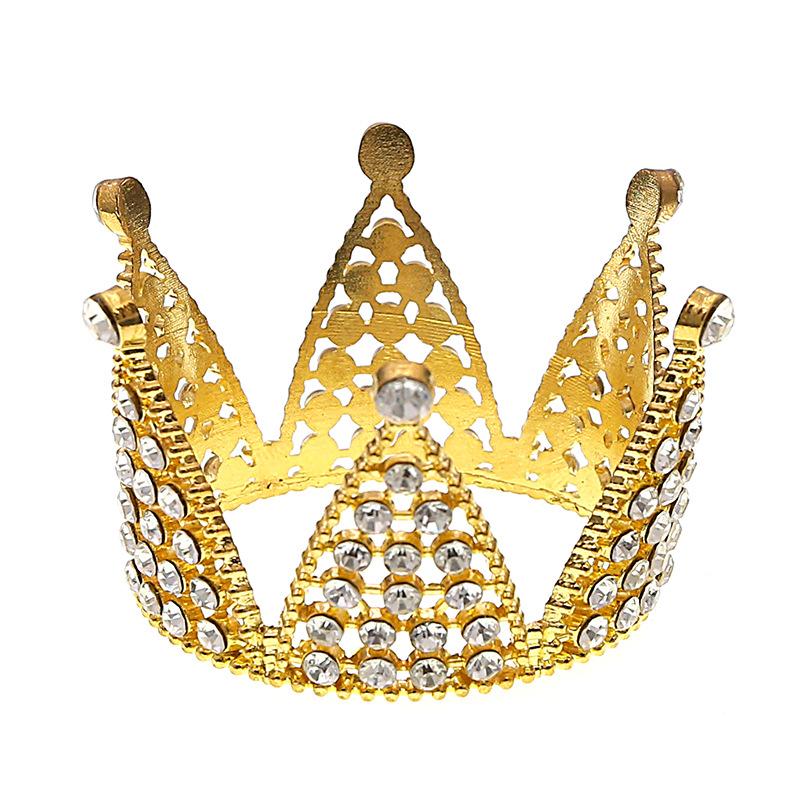 Свадебные аксессуары, детская корона, украшение для выпечки торта, полный круглый горный хрусталь, корейская новая корона на день рождения