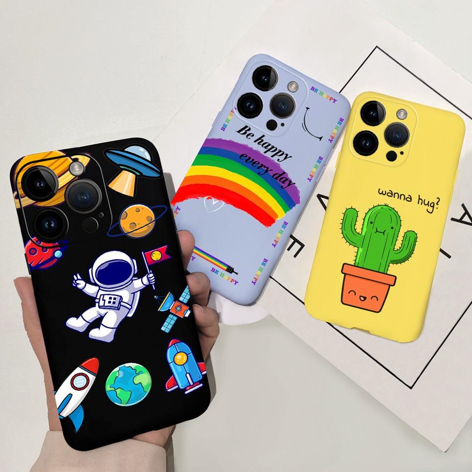 Cases For iPhone 14 Pro Max Case Apple iPhone 14 Pro 14Plus Astronaut Dragon Cool Style Back Cover Matte Ultra Soft Sikilly Capa