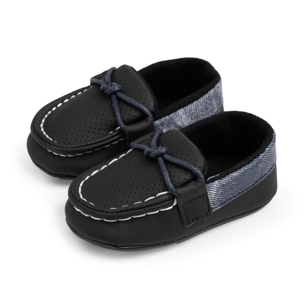 Весенне-осенние мокасины: Кожаная обувь для первых шагов для малышей 0-1 года, на мягкой подошве, в британском стиле