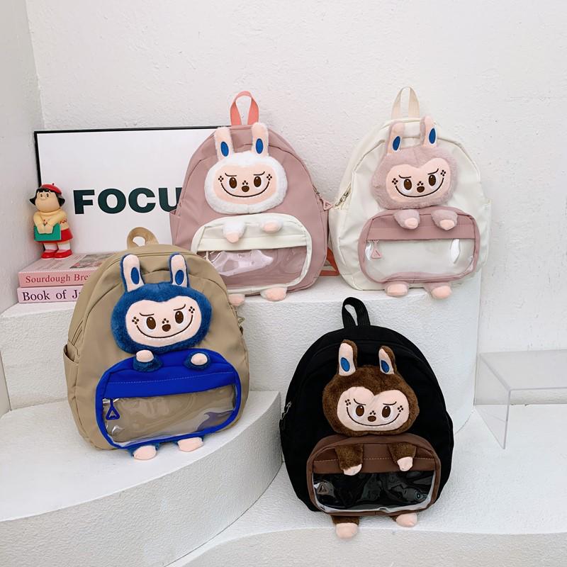 Новый 3D-рюкзак для детей на два плеча с мультяшным рисунком, милой куклой и большой вместимостью.