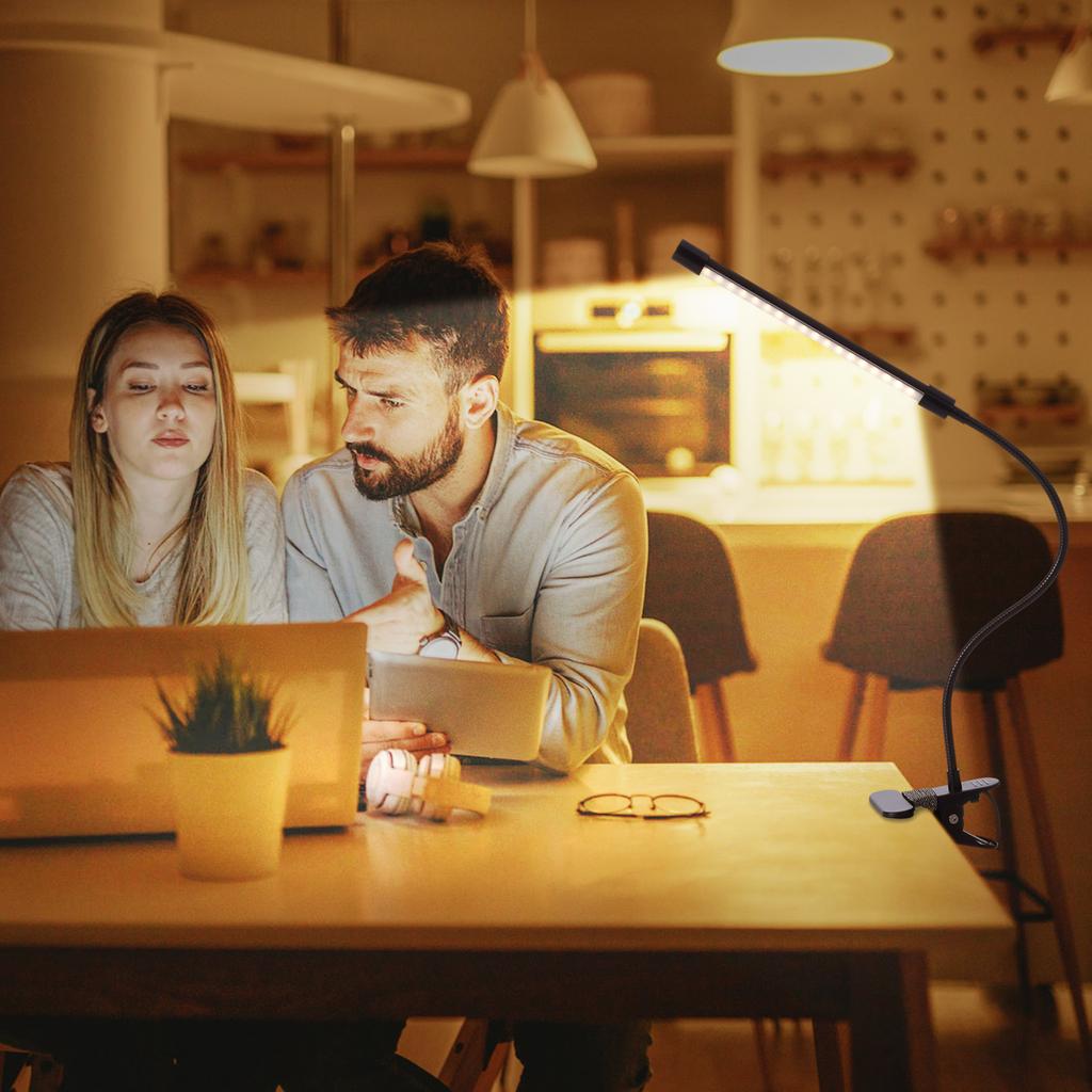 DC5V 10W 36 LED Clamp Clip Desk Lamp USB Powered Operated/ 3 Colors Temperature Changing/ 10 Levels