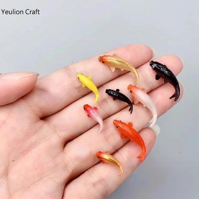 YeulionCraft 5 шт./набор мягких ПВХ моделей золотых рыбок эпоксидный наполнитель кристалл океаническая смола 3D мини-моделирование рыбок наполнитель