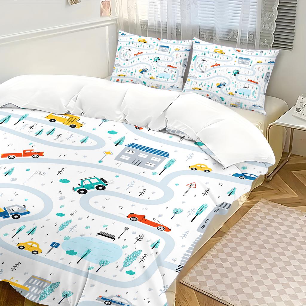 Мультяшный Постельный Комплект Тачки Молния Пододеяльник Инженерная Техника Мальчишеское Постельное Белье Постельное Белье Подарок для Детей