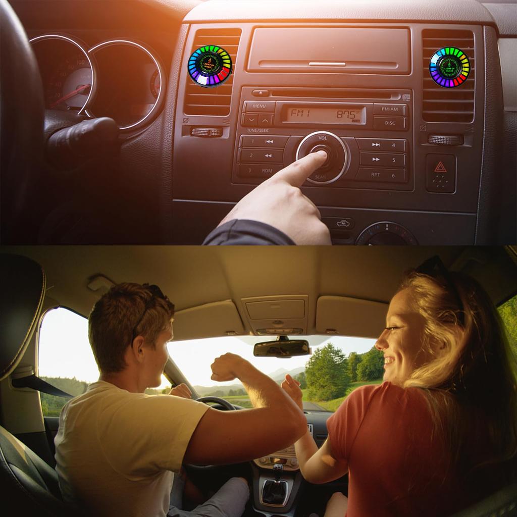 Pumwoy Лампа ритма автомобильной музыки, RGB-свет управления звуком, свет ритма автомобильной музыки, свет ритма музыкальной атмосферы,