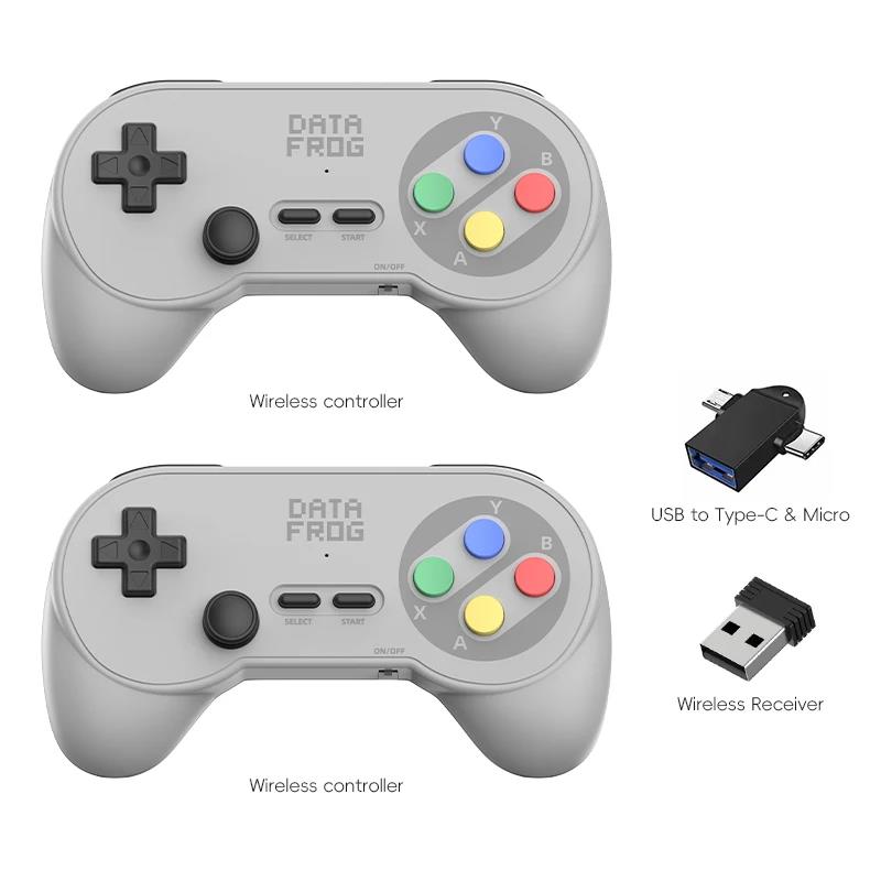 Data Frog PC07 Classic Style Wireless Game Controller Dual Receiver Retro Gamepad for PC DInput Android TV Arcade Gaming 1
