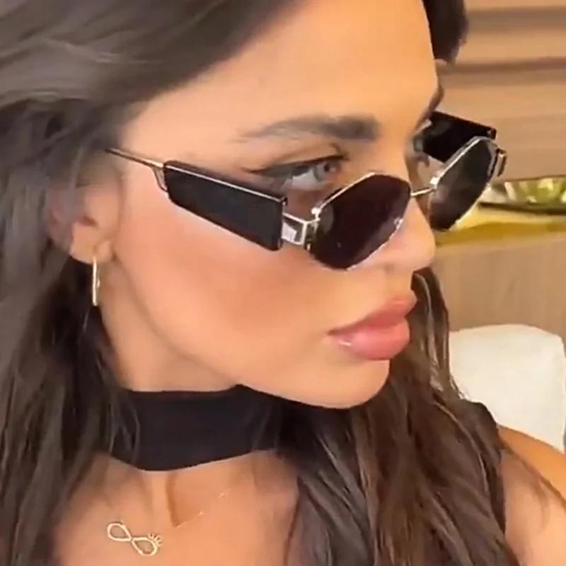 Модные шестиугольные солнцезащитные очки женские Дизайн люксового бренда Уникальные многоугольные солнцезащитные очки мужские Винтажные очки с маленькой оправой Солнцезащитные очки