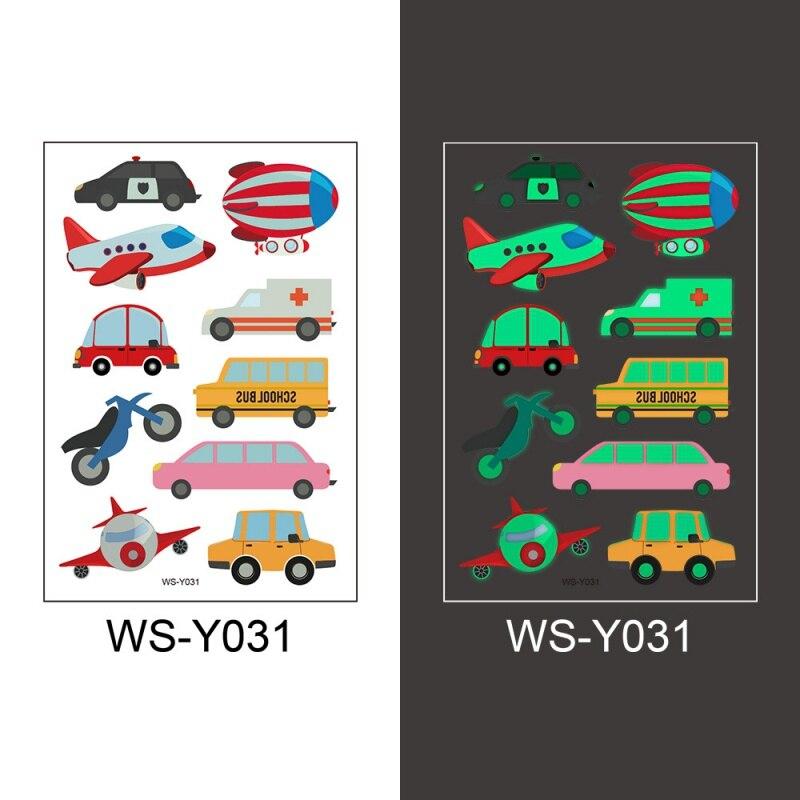 Детские временные татуировки Детские светящиеся татуировки-наклейки Водонепроницаемые светящиеся мультяшные наклейки