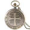 1PC Vintage Pocket Watch Special Cross Pocket Quartz Watches with Chain