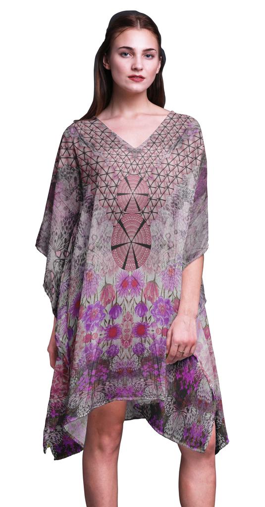 Phagun Ladies Plus Size Kaftan Summer Wear Beach Coverup Kimono Kaftan-4X-5X